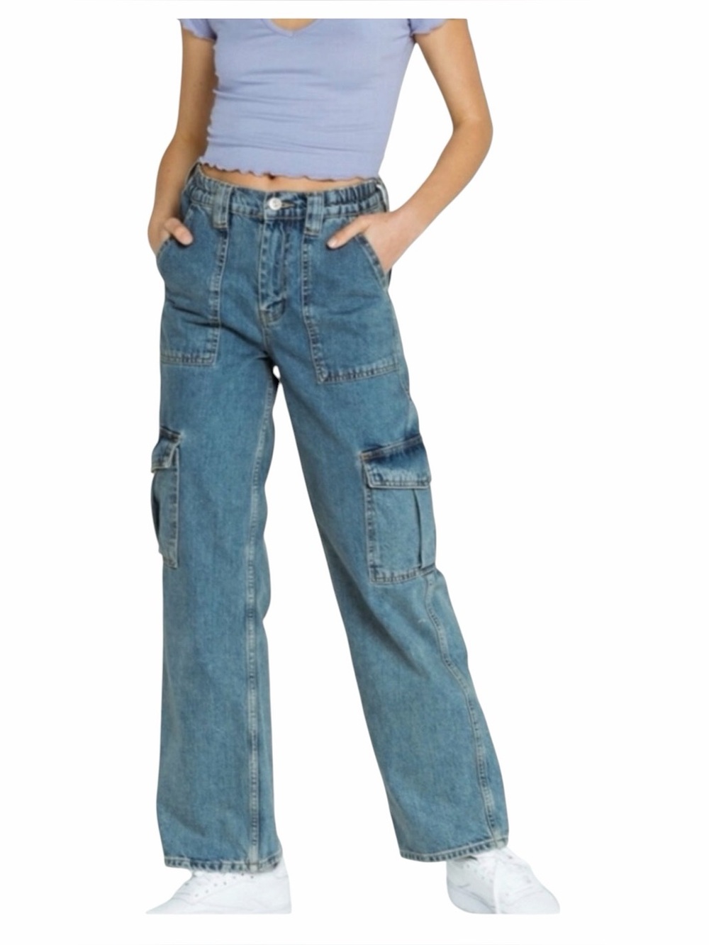 BDG Urban Outfitters High Waist Straight Leg Cargo Utility Skater Jean's sz 26